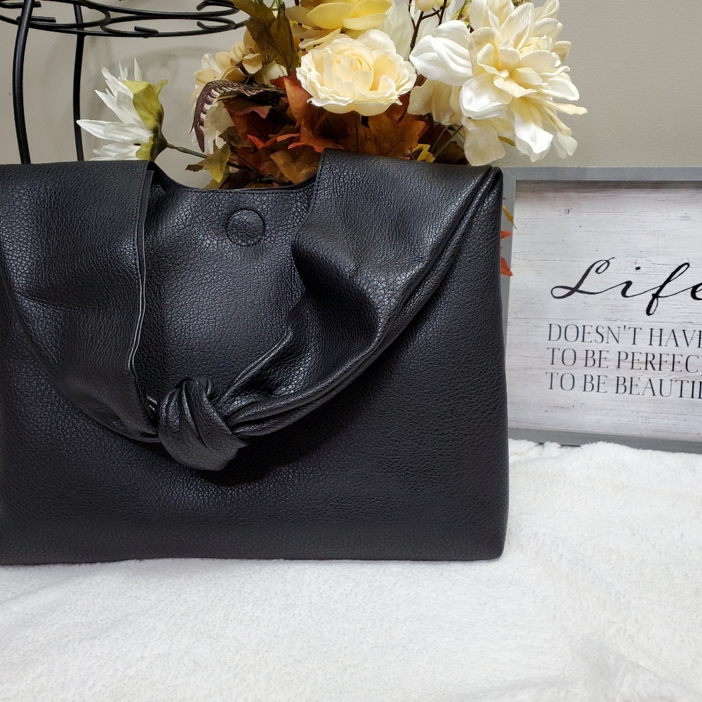 Boutique Knotted Hobo Bag - Black